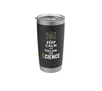 Mantén la calma y sigue la sátira política científica Vaso térmico de acero inoxidable de doble pared