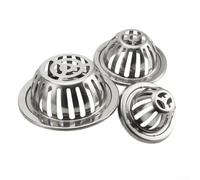 Mantén tus canalones fluyendo protector de hojas de acero inoxidable para protección de bajantes, diseño innovador para captura de desechos (redondo de 5 pulgadas)