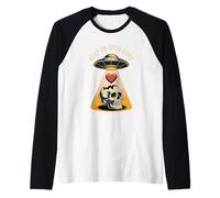 Mantén una mente abierta UFO Skull Love Beam Camiseta Manga Raglan