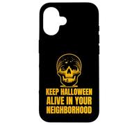 Mantén Vivo Halloween en tu vecindario diseño de Calavera Carcasa para iPhone 16