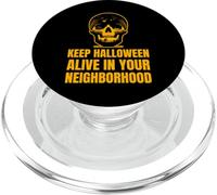 Mantén Vivo Halloween en tu vecindario diseño de Calavera PopSockets PopGrip para MagSafe