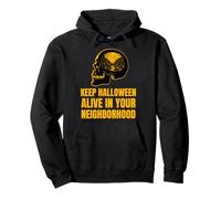 Mantén Vivo Halloween en tu vecindario diseño de Calavera Sudadera con Capucha