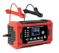 Mantenedor Batería 12V 6A - Cargador Inteligente, Automático | Desulfatador Portátil Pantalla LCD para Coche Moto ATV Cortacésped Profesional Robusto Estable Calidad Material Un Set Accesorio