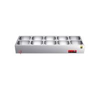 Mantenedor de Alimentos Energéticamente Eficiente - Mesa de de Acero Inoxidable de Alto Rendimiento y Gran Capacidad-La Solución Todo en Uno para Restaurantes, Catering y Eventos(G2-169x57x22cm)