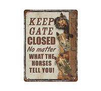 Mantener la puerta cerrada No importa lo que digan los caballos Letrero de metal Vintage Placa de aluminio Letrero Pintura de hierro Cartel de hojalata Letrero para Bar Hombres Cueva Café Garaje al ai
