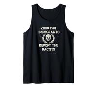 Mantenga a los inmigrantes deportar racistas activista Retro Calavera Camiseta sin Mangas