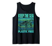 Mantenga El Mar Libre De Plástico Tortuga Contaminación Camiseta sin Mangas
