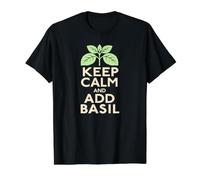 Mantenga la Calma y agregue al Amante de la Pasta de Pesto de al Camiseta gráfica económica, Hombre, Negro, L