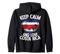 Mantenga la Calma y Ame Costa Rica Heart Flag Vacation Costa Rica Sudadera con Capucha