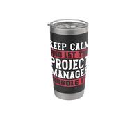 Mantenga la calma y deje que el administrador de proyectos Lean Kanban Manager Vaso térmico de acero inoxidable de doble pared