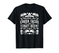 Mantenga la Calma y el aplastamiento de Tacos y Cerveza Camiseta