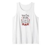 Mantenga la Calma y Espere el Ping Funny Canning Homesteading Camiseta sin Mangas