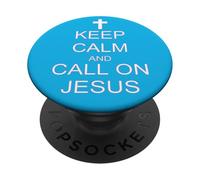 Mantenga la calma y llame a Jesús PopSockets PopGrip Adhesivo