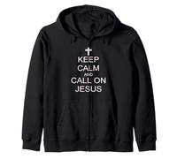 Mantenga la calma y llame a Jesús Sudadera con Capucha
