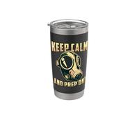 Mantenga la calma y prepárese para la supervivencia Survivalist Doomsday Prepper Vaso térmico de acero inoxidable de doble pared