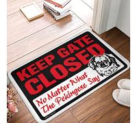 Mantenga la puerta cerrada sin importar lo que digan los pequineses de espuma personalizada, alfombrilla de baño antifatiga antideslizante (40 x 60 cm)