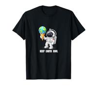 Mantenga la Tierra Fresca Día de la Tierra Astronauta Diseño Camiseta