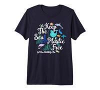 Mantenga Nuestro mar Libre de plástico Eco Seal Ballena Tortuga Marina Fauna Camiseta Premium