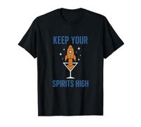 Mantenga su espíritu alto Rocket Cocktail Bar Humor Camiseta