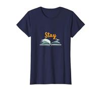 Mantenga su Historia no ha Terminado sobre los Amantes de los Libros inspiradores Camiseta, Mujer, Azul Marino, S