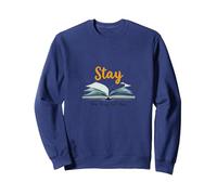 Mantenga su Historia no ha Terminado sobre los Amantes de los Libros inspiradores Sudadera, Unisex para Adultos, Azul Marino, M