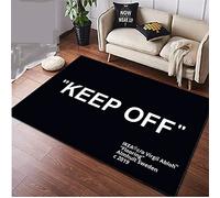 Manténgase Alejado De La Alfombra Negra Alfombra Personalizada Dormitorio Alfombra Personalizada Chico Decoración De La Habitación Alfombra Alfombra Blanca para Su Alfombra Sala De Estar 80X120cm
