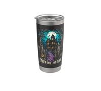 Manténgase alejado o mansión gótica embrujada Halloween Vaso térmico de acero inoxidable de doble pared
