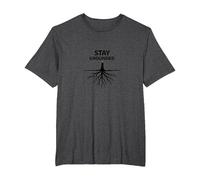 Manténgase en Tierra Raíces de árboles Bienestar Motivacional Camiseta, Hombre Tallas Grandes, Jaspeado Oscuro, 6X Alto