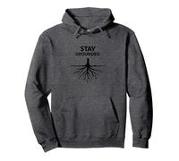 Manténgase en Tierra Raíces de árboles Bienestar Motivacional Sudadera con Capucha, Unisex para Adultos, Jaspeado Oscuro, XL