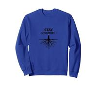 Manténgase en Tierra Raíces de árboles Bienestar Motivacional Sudadera, Unisex para Adultos, Azul Real, M