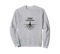 Manténgase en Tierra Raíces de árboles Bienestar Motivacional Sudadera, Unisex para Adultos, Gris Jaspeado, L