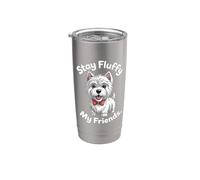 Manténgase esponjoso Mis amigos | Funny West Highland White Terrier Vaso térmico de acero inoxidable de doble pared