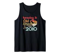 Manteniéndolo de la vieja escuela desde 2010 año caja de discos de vinilo Camiseta sin Mangas