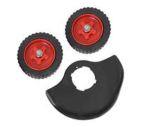 Mantenimiento de ruedas for desbrozadora de césped. Piezas for desbrozadora de césped con ruedas for mejorar la eficiencia del trabajo. Negro y rojo.