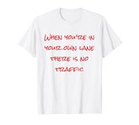 Mantente en tu Carril, Cuidado Personal, ajetreo Duro, Motivacional Camiseta gráfica económica, Hombre, Blanco, M