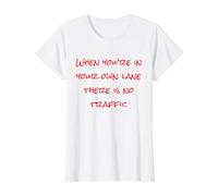 Mantente en tu Carril, Cuidado Personal, ajetreo Duro, Motivacional Camiseta gráfica económica, Mujer, Blanco, XS