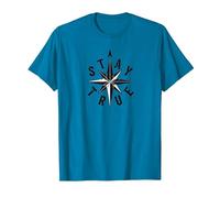 Mantente Fiel a la inspiración de Compass Star Camiseta, Hombre, Zafiro, 3XL