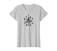 Mantente Fiel a la inspiración de Compass Star Camiseta, Mujer, Plata, L