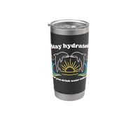 MANTENTE HIDRATADO - ¿BEBISTE AGUA HOY? DELFINES Vaso térmico de acero inoxidable de doble pared