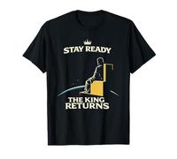 Mantente Listo The King Returns Crown Declaración Minimalista audaz Camiseta