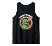 Mantente optimista y sarcástico Dinosaurio asteroide T-Rex Camiseta sin Mangas