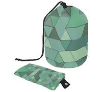 Mantente organizado en cualquier lugar con nuestro organizador de artículos de tocador impermeable con cordón, triángulo verde geométrico, multicolor, 9.9x6.9in/25.2x17.6cm;6x3.5in/15.2x8.8cm