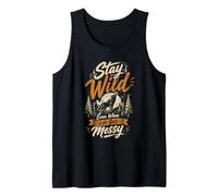 Mantente Salvaje Lobo Aventura Outdoor Naturaleza Camiseta sin Mangas