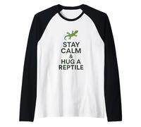 Mantente tranquilo y abraza a un reptil | Cita divertida de reptiles Camiseta Manga Raglan