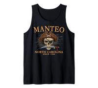 Manteo North Carolina Pirata Skull Desde 1584 Naranja Camiseta sin Mangas