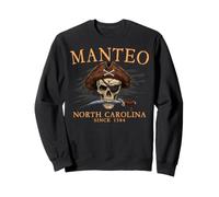 Manteo North Carolina Pirata Skull Desde 1584 Naranja Sudadera