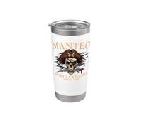 Manteo North Carolina Pirata Skull Desde 1584 Naranja Vaso térmico de acero inoxidable de doble pared