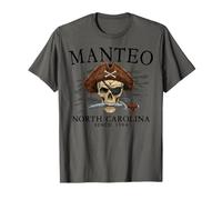 Manteo North Carolina Pirata Skull Desde 1584 Negro Camiseta