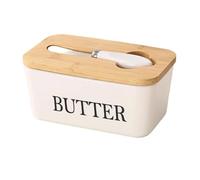 Mantequera Ceramics Butter Keeper Container With Silicone Sealing Dish,for Kitchen Decor Countertop(White)
