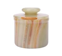 Mantequera con tapa, mantequilla suave y untable, mantequera francesa de mármol para dejar en la encimera, mantequillera, decoración del hogar y la cocina para encimera (ónix)